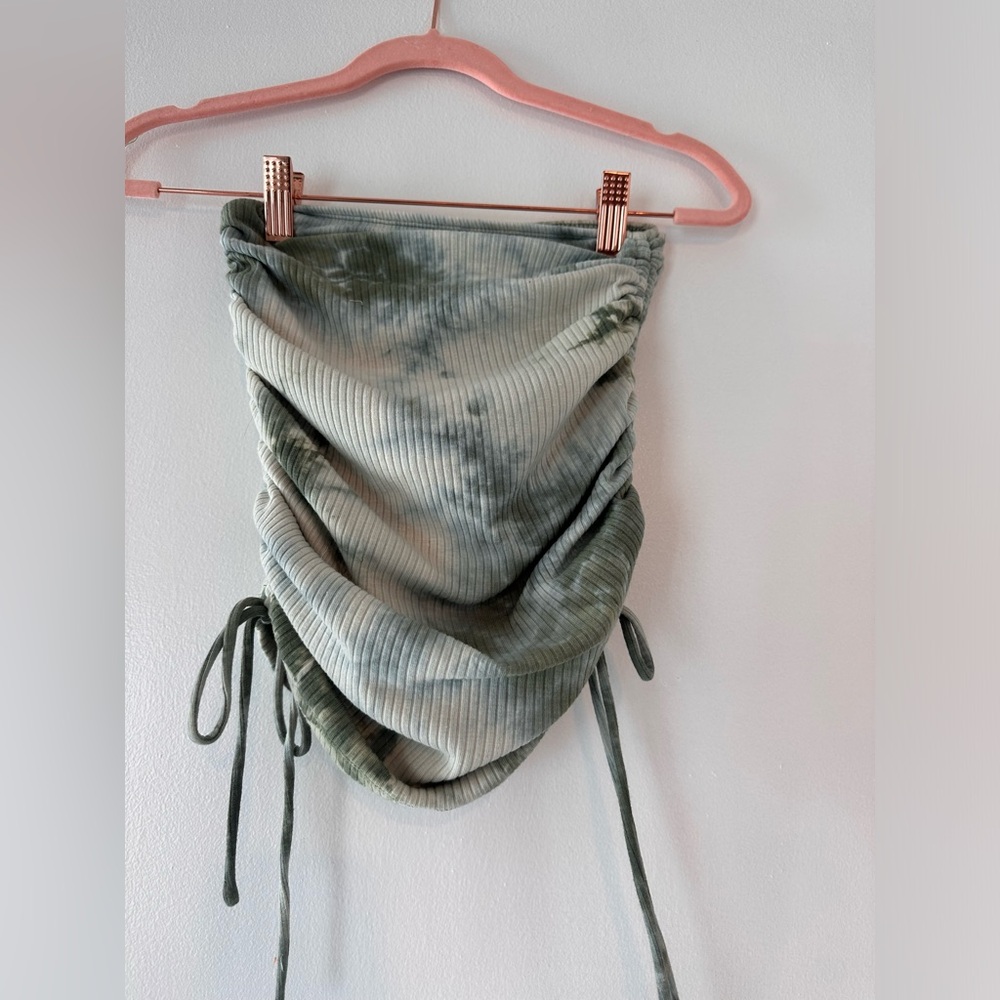 Princess Polly green tie dye mini skirt in size US-0.